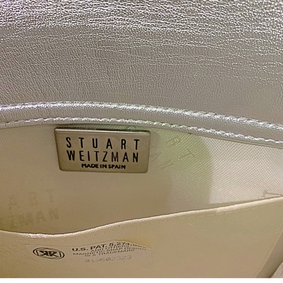 Stuart Weitzman Bag Vintage PVC Clear  Vinyl & Leather handbag Heart Crystal - Picture 3 of 4